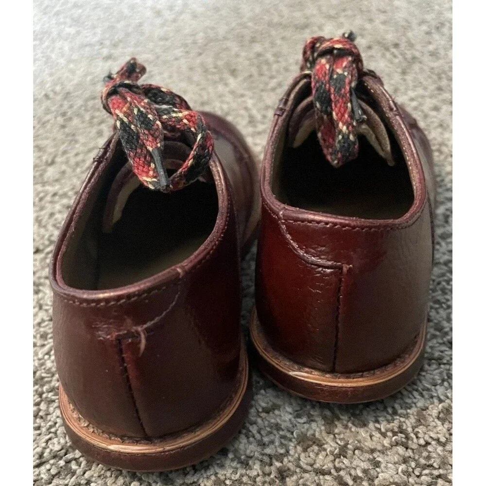 Vintage Peterman Shoes Burgundy Leather Toddler Oxford 6.5T Lace Up